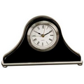 Mantle or Desk Clock, Black, Silver Bezel/Trim - Laser Engraved